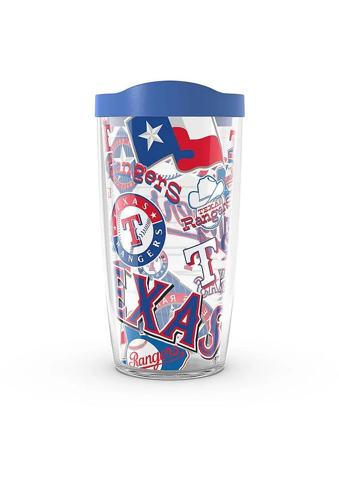 Texas Rangers 16oz All Over Wrap Tumbler - Blue