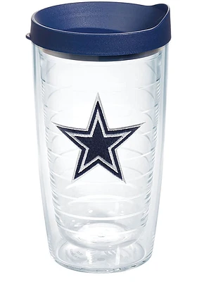Dallas Cowboys 16 oz Lid Clear Tumbler - Blue