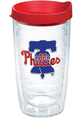 Philadelphia Phillies 16 oz Lid Clear Tumbler - Red
