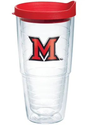 Miami RedHawks 24oz Lid Clear Tumbler