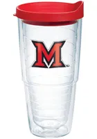 Miami RedHawks 24oz Lid Clear Tumbler