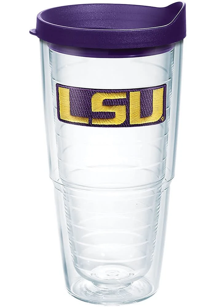 LSU Tigers 24oz Lid Clear Tumbler - Purple