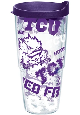 TCU Horned Frogs All Over Logo 24oz Tumbler - Purple