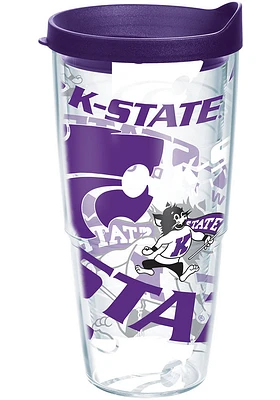 K-State Wildcats All Over Logo 24oz Tumbler - Purple