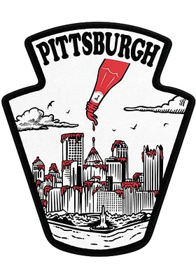 Pittsburgh Natural Bottle Skyline Stickers - White