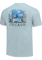 Chicago Light Blue Cloud Gate Sketch Short Sleeve T Shirt