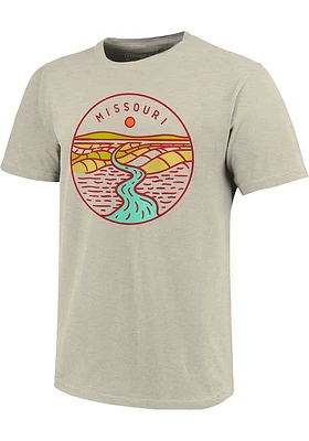 Missouri Oatmeal Line Icon Short Sleeve Fashion T Shirt