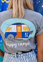 Kansas City Grey Happy Camper Short Sleeve T Shirt