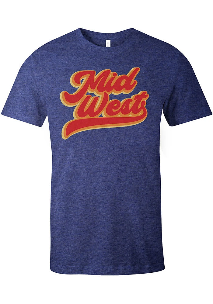 RALLY Navy Blue Mid West Short Sleeve Fashion T Shirt