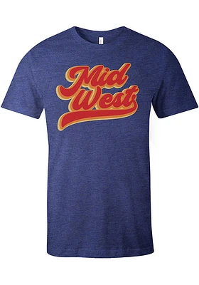 RALLY Navy Blue Mid West Short Sleeve Fashion T Shirt