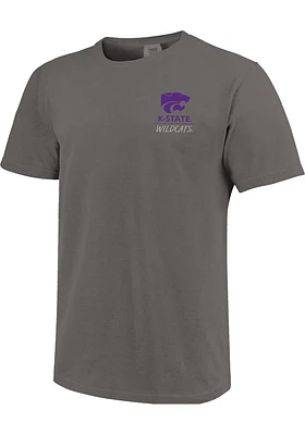 K-State Wildcats Grey Comfort Colors Power Cat Short Sleeve T Shirt
