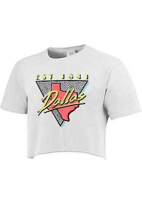 Dallas Ft Worth Womens White 90s Theme Short Sleeve T-Shirt