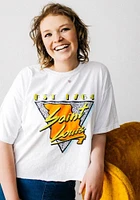 St Louis Womens White 90s Theme Short Sleeve T-Shirt