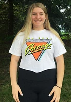 Chicago Womens White 90s Theme Short Sleeve T-Shirt