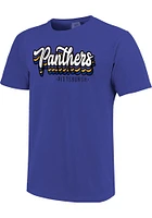 Pitt Panthers Womens Blue Retro Stack Script Short Sleeve T-Shirt