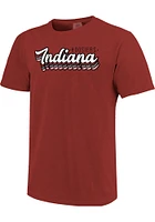 Indiana Hoosiers Womens Crimson Retro Stack Script Short Sleeve T-Shirt