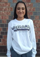 Northwestern Wildcats Womens White Retro Stack Script LS Tee