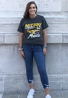 Missouri Tigers Womens Grey Muscle Car Short Sleeve T-Shirt