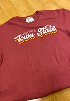 Iowa State Cyclones Womens Crimson Retro Stack Script Short Sleeve T-Shirt