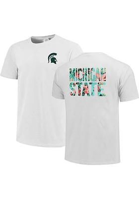 Michigan State Spartans Womens White Floral Short Sleeve T-Shirt