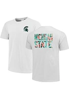 Michigan State Spartans Womens White Floral Short Sleeve T-Shirt