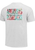 Arkansas Razorbacks Womens White Floral Short Sleeve T-Shirt
