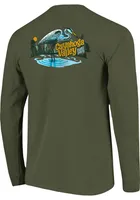 Cleveland Olive Cuyahoga Blue Heron Long Sleeve T Shirt