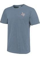 Texas Light Blue Stamped State Letters Short Sleeve T Shirt