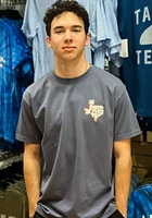 Texas Light Blue Stamped State Letters Short Sleeve T Shirt