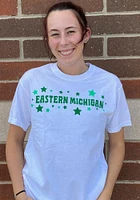 Eastern Michigan Eagles Womens White Star Short Sleeve T-Shirt