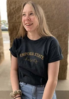 Emporia State Hornets Womens Black New Basic Short Sleeve T-Shirt