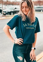 La Salle Explorers Womens Navy Blue New Basic Short Sleeve T-Shirt