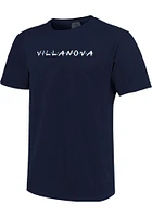 Villanova Wildcats Womens Navy Blue Wordmark Dots Short Sleeve T-Shirt
