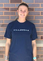 Villanova Wildcats Womens Navy Blue Wordmark Dots Short Sleeve T-Shirt