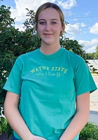Wayne State Warriors Womens Green New Basic Short Sleeve T-Shirt