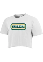Wayne State Warriors Womens White Ombre Oval Short Sleeve T-Shirt
