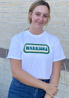 Wayne State Warriors Womens White Ombre Oval Short Sleeve T-Shirt