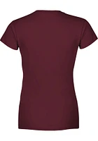 Texas Womans University Womens Maroon Triple Stack Script Short Sleeve T-Shirt