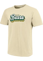 Baylor Bears Womens Yellow Retro Stack Script Short Sleeve T-Shirt