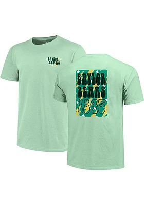 Baylor Bears Womens Green Groovy Lightning Short Sleeve T-Shirt