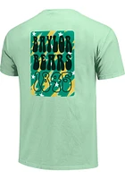 Baylor Bears Womens Green Groovy Lightning Short Sleeve T-Shirt