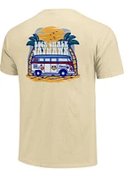 Kansas Jayhawks Womens Yellow Beach Style Short Sleeve T-Shirt