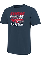 Kansas Jayhawks Womens Blue Muscle Car Short Sleeve T-Shirt