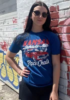 Kansas Jayhawks Womens Blue Muscle Car Short Sleeve T-Shirt