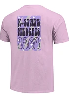 K-State Wildcats Womens Lavender Groovy Lightning Short Sleeve T-Shirt