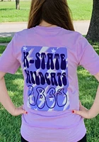 K-State Wildcats Womens Lavender Groovy Lightning Short Sleeve T-Shirt
