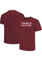 Temple Owls Womens Red Grandma Short Sleeve T-Shirt