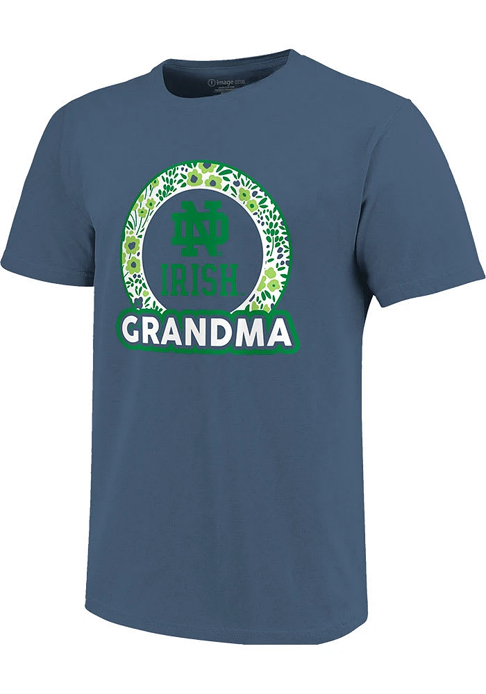 Notre Dame Fighting Irish Womens Navy Blue Grandma Short Sleeve T-Shirt
