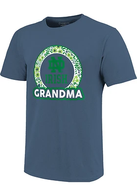Notre Dame Fighting Irish Womens Navy Blue Grandma Short Sleeve T-Shirt