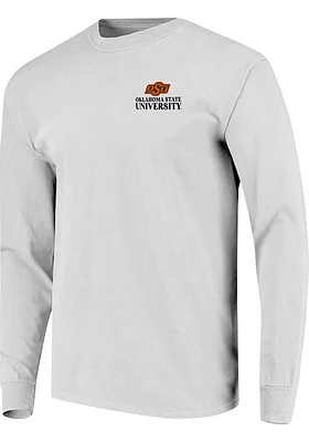 Oklahoma State Cowboys White Comfort Colors LS Long Sleeve T Shirt